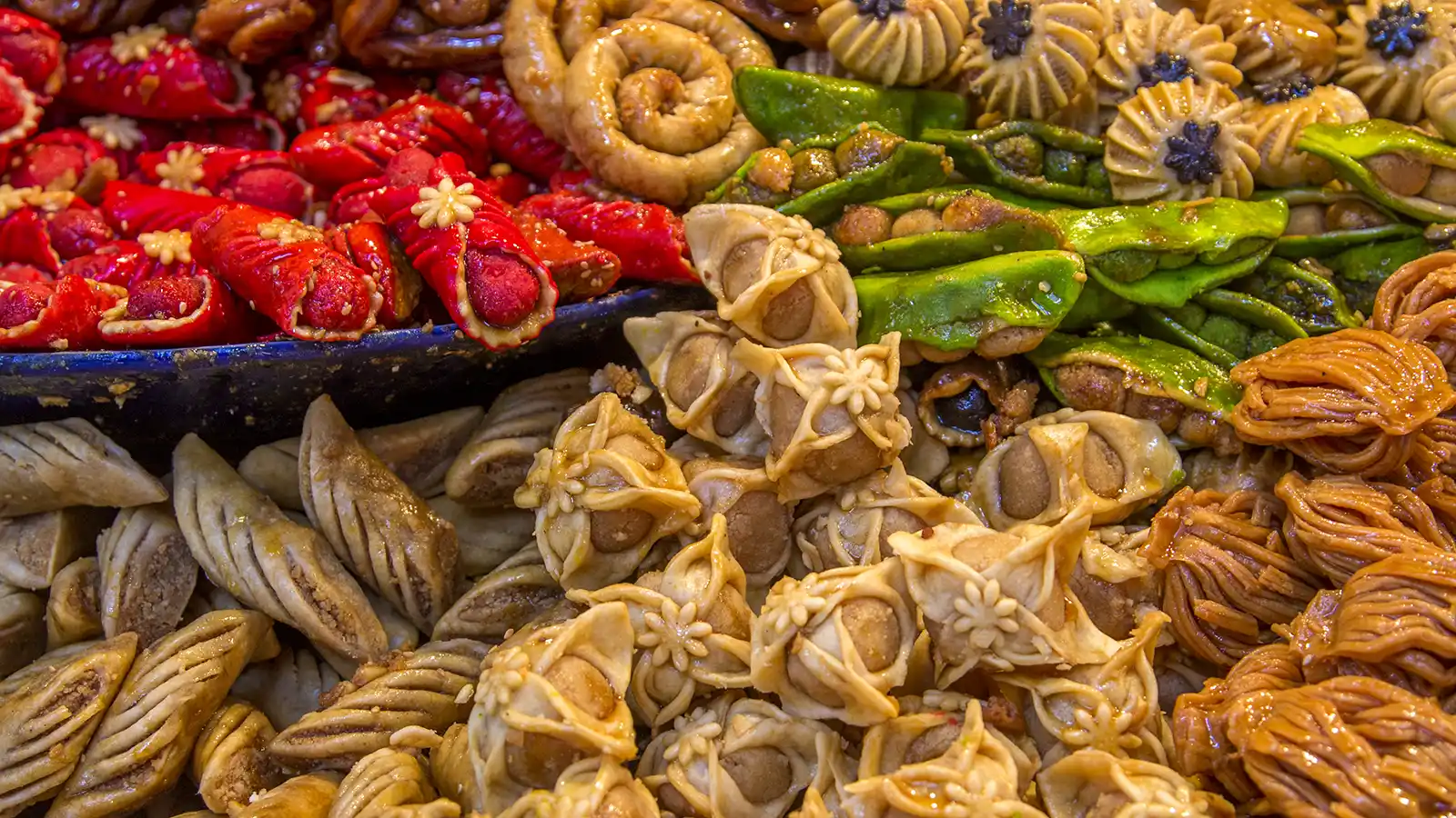 Marrakech street food tour with Moroccan market sweets and local street food flavors