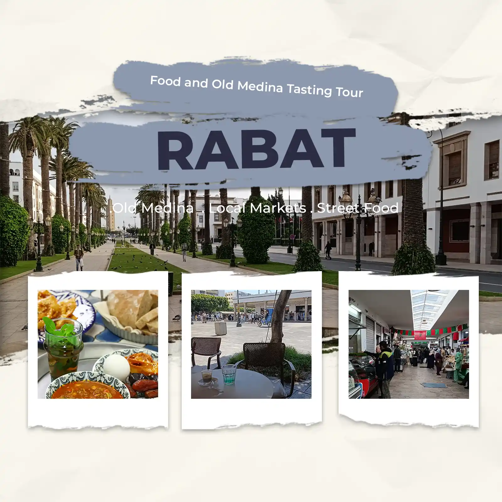 Rabat food tour through the old medina with local markets, street food and Moroccan flavors