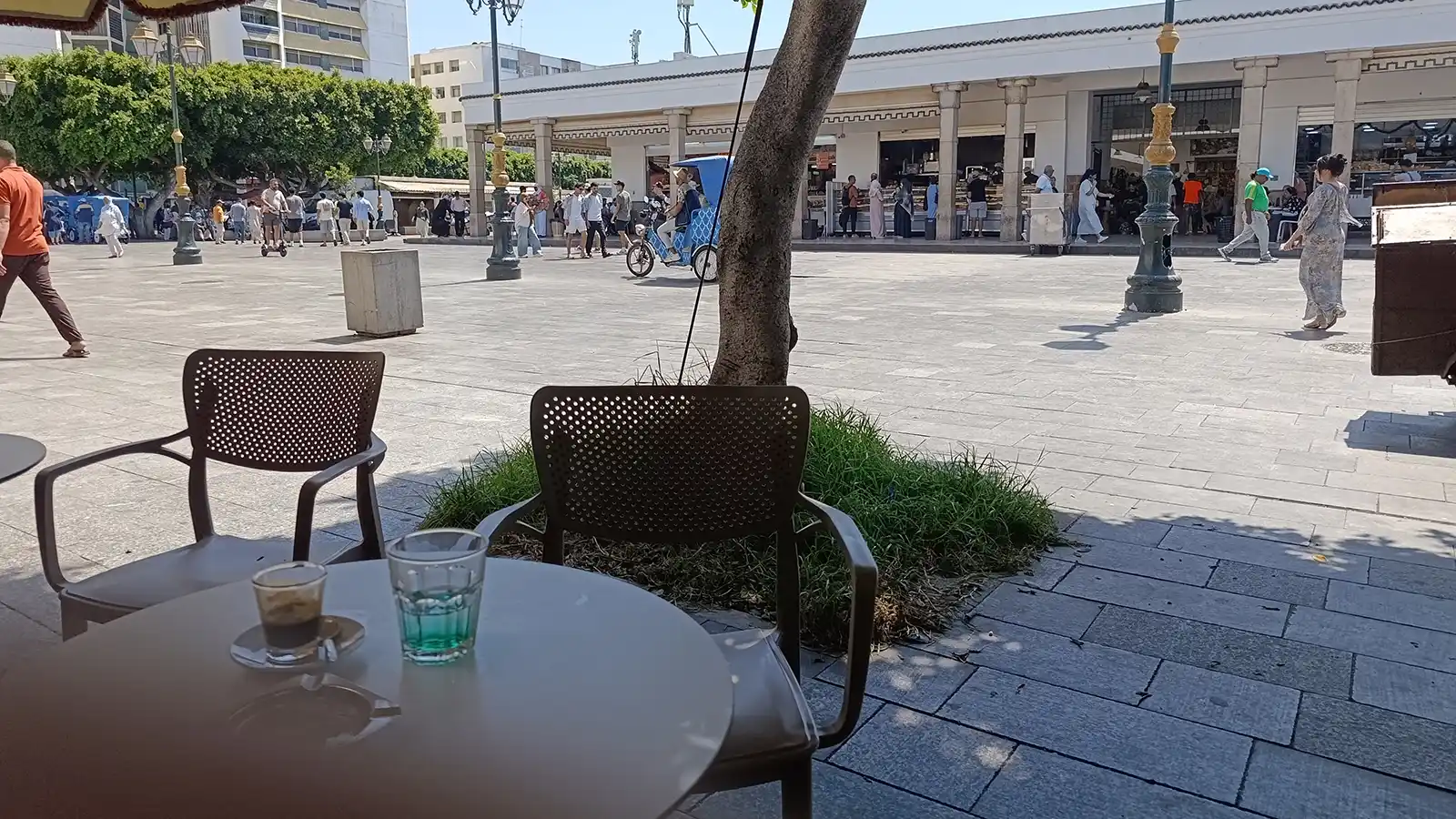 Rabat food tour in the old medina café square with local atmosphere